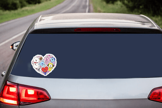 BTS BT21 In A Heart Vinyl Decals, Fun Stickers - Water, UV and Scratch Resistant! - Beyond The Shoppe
