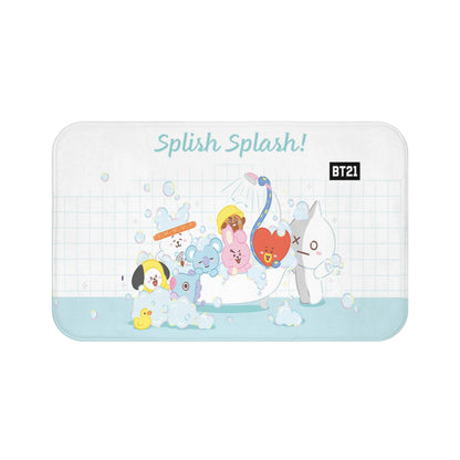 BTS Bt21 Inspired Splish Splash Bath Mat - Perfect BTS bathroom accessory! BTS bath rug - great gift for your Army friend! - Beyond The Shoppe