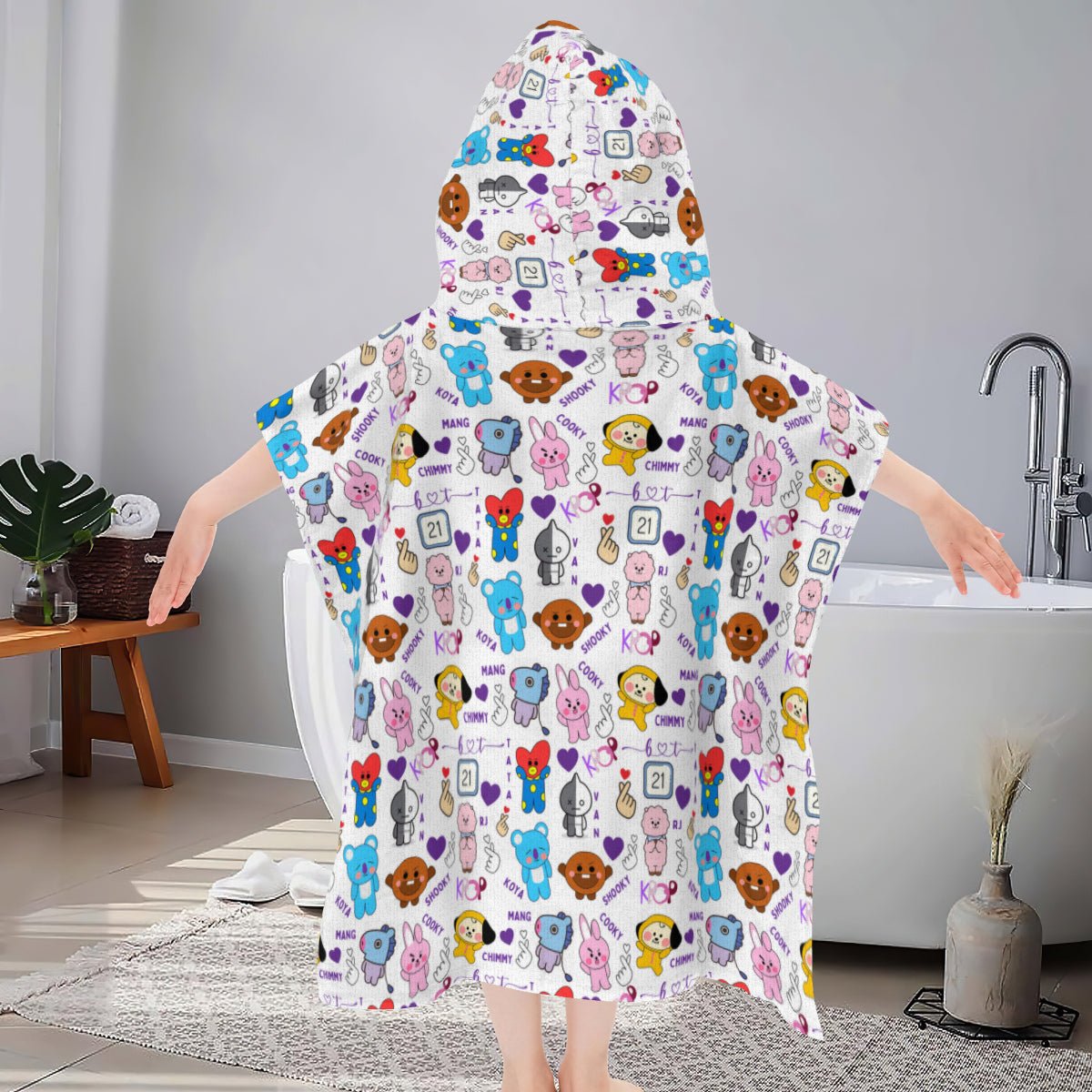 BTS BT21 Kids Hooded Towel! Great for bath time, the pool or beach! - Beyond The Shoppe