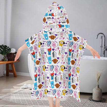 BTS BT21 Kids Hooded Towel! Great for bath time, the pool or beach! - Beyond The Shoppe