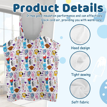 BTS BT21 Kids Hooded Towel! Great for bath time, the pool or beach! - Beyond The Shoppe