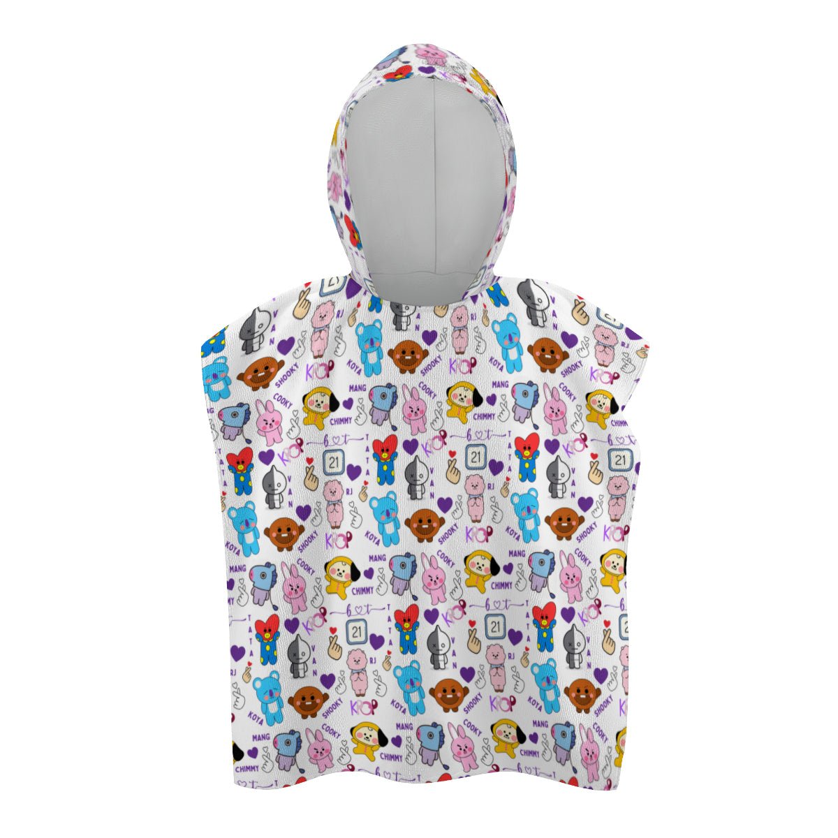 BTS BT21 Kids Hooded Towel! Great for bath time, the pool or beach! - Beyond The Shoppe