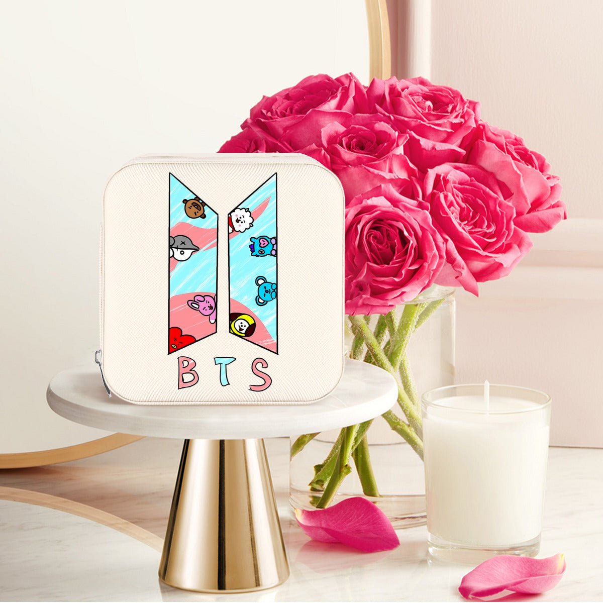 BTS BT21 logo Jewelry Box - Jewelry Organizer - 5 Colors! Jewelry accessories - jewelry box - Travel Jewelry organizer - Great gift - Beyond The Shoppe