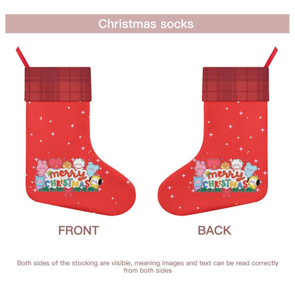 BTS BT21 Merry Christmas Red Classic Holiday 16 - Inch Linen Christmas Stocking – Decor, Soft & Durable - Beyond The Shoppe