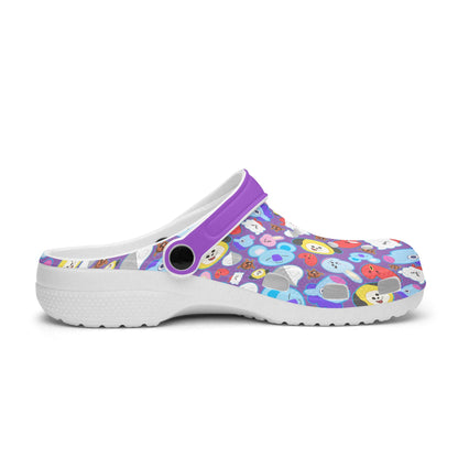 BTS BT21 Purple Designed Women & Men Sizes - Unisex Crocs - Clogs - Slip On Shoes - Beyond The Shoppe