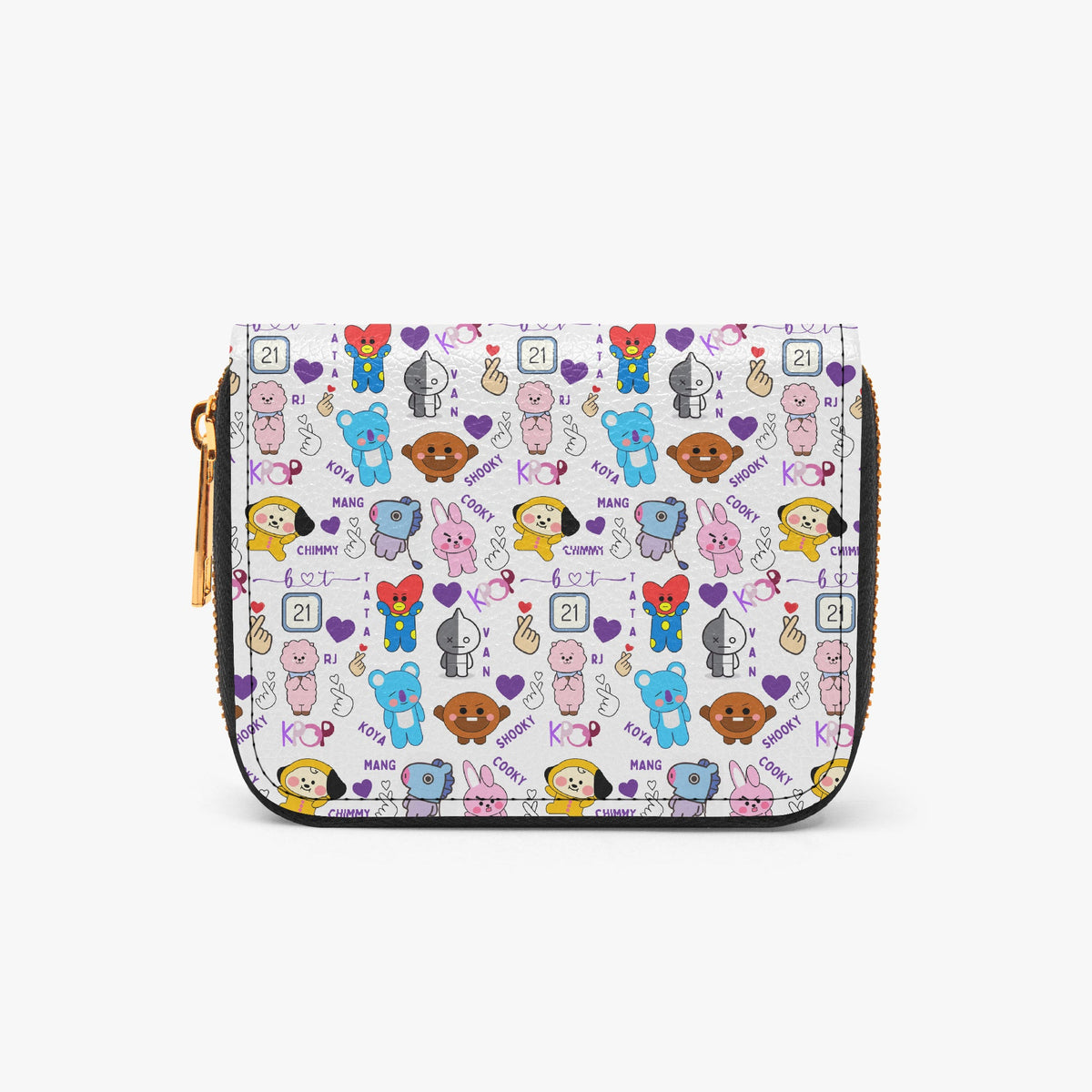 BTS BT21 Silly Characters Bifold Zipper Wallet K - Pop Merchandise - Great gift! - Beyond The Shoppe