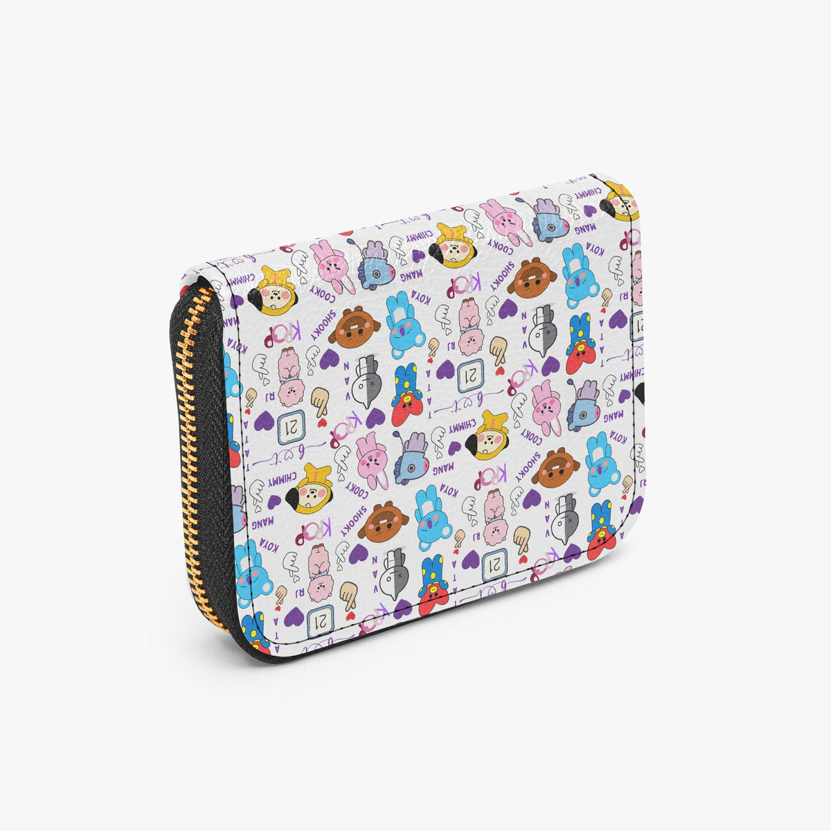 BTS BT21 Silly Characters Bifold Zipper Wallet K - Pop Merchandise - Great gift! - Beyond The Shoppe