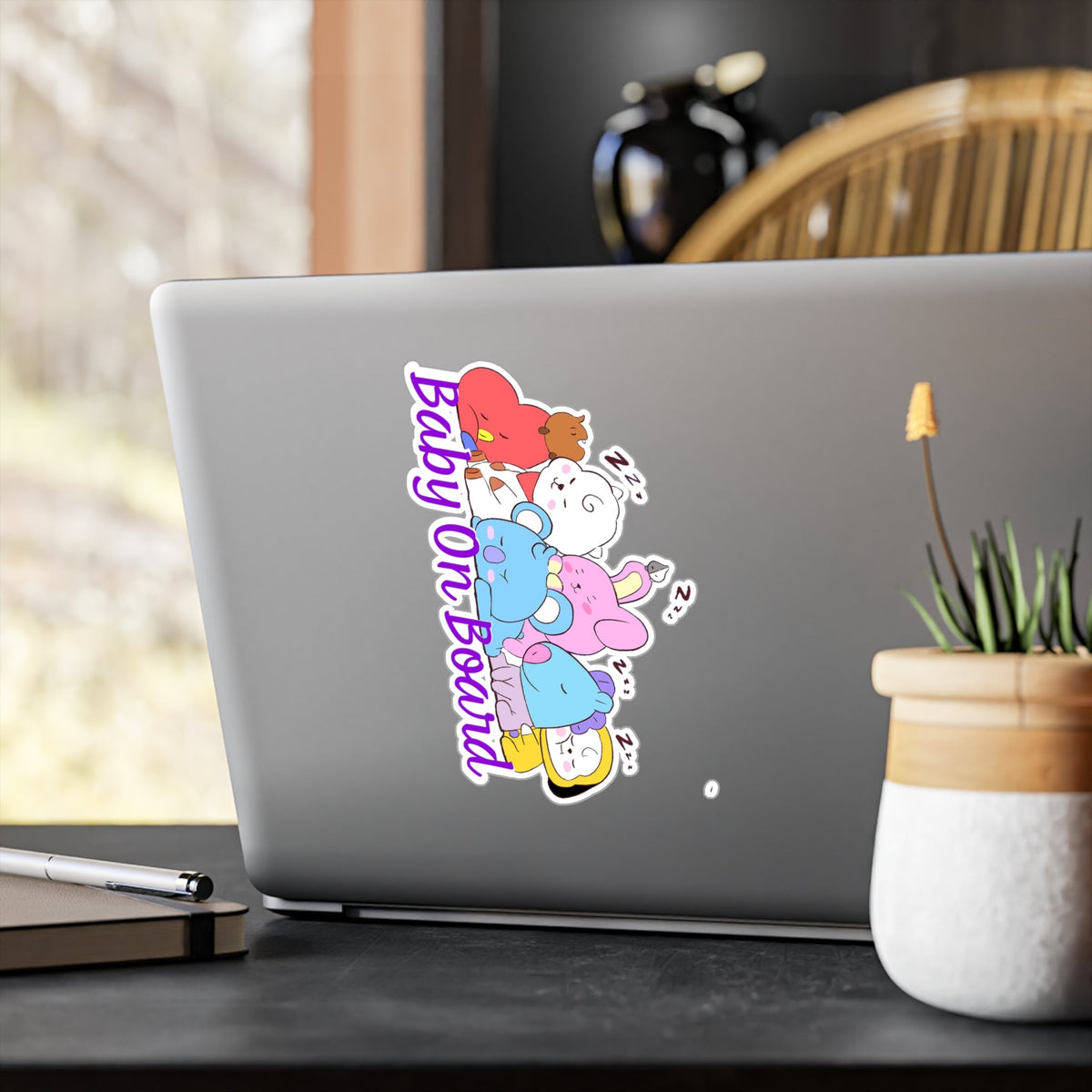 BTS BT21 Sleeping Babies - Baby On Board Vinyl Decals, Fun Stickers - Water, UV and Scratch Resistant! - Beyond The Shoppe
