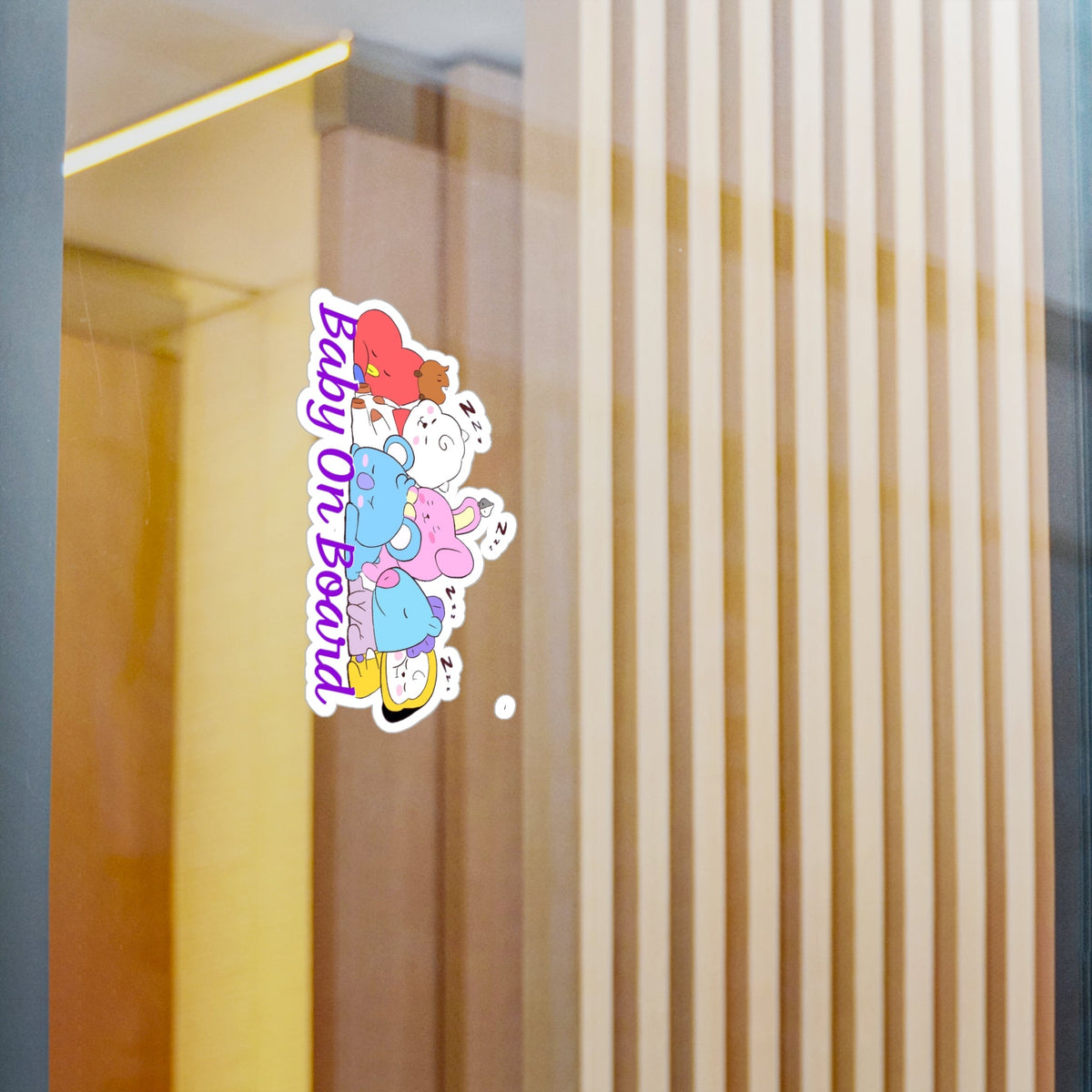 BTS BT21 Sleeping Babies - Baby On Board Vinyl Decals, Fun Stickers - Water, UV and Scratch Resistant! - Beyond The Shoppe