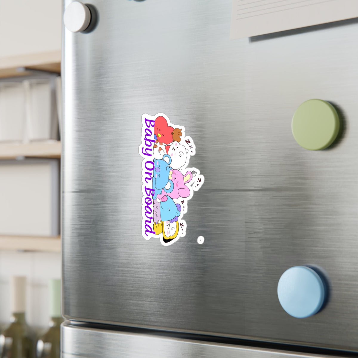 BTS BT21 Sleeping Babies - Baby On Board Vinyl Decals, Fun Stickers - Water, UV and Scratch Resistant! - Beyond The Shoppe