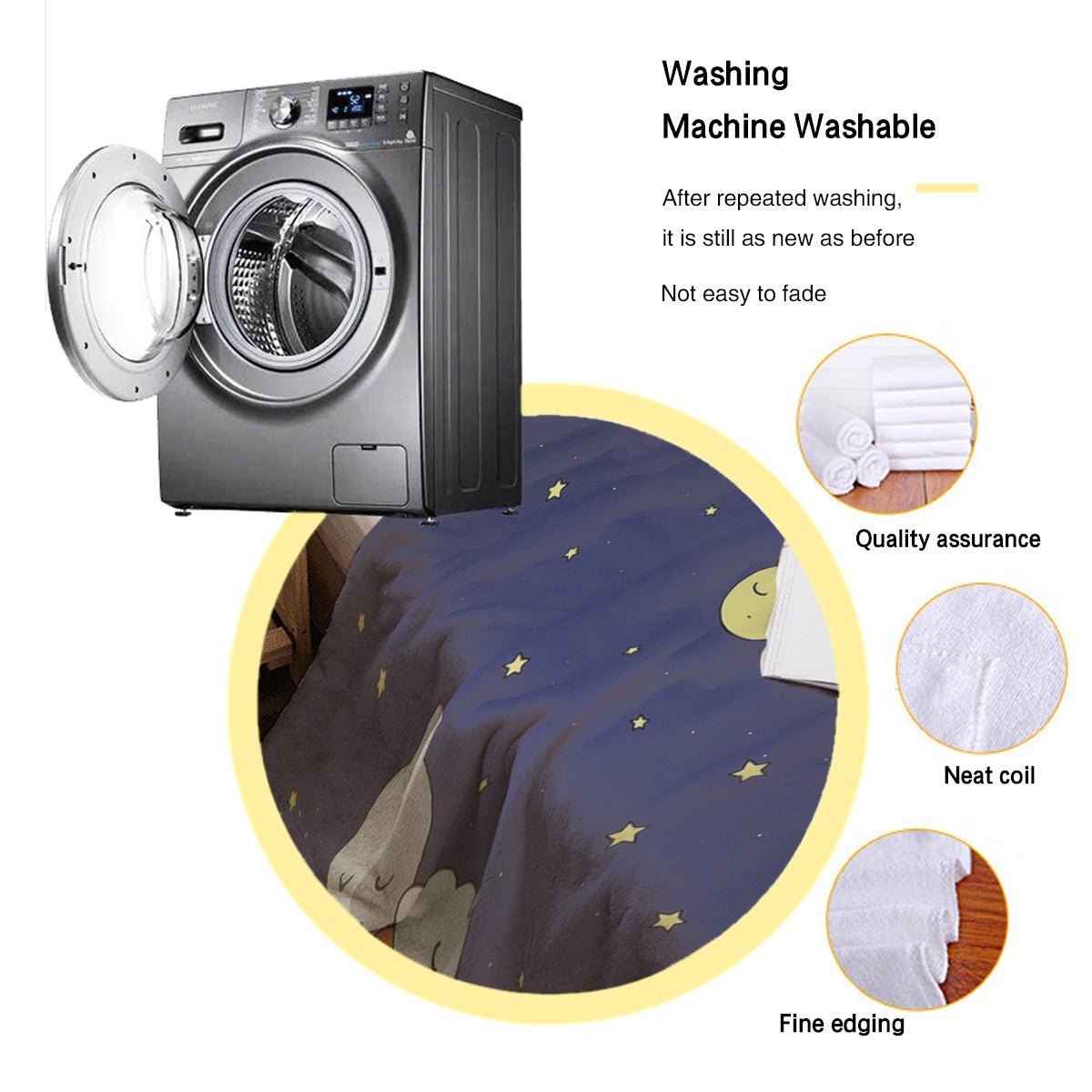 BTS BT21 Sleeping under the moon Flannel Breathable Blanket 4 Sizes! Blanket Throw - Beyond The Shoppe