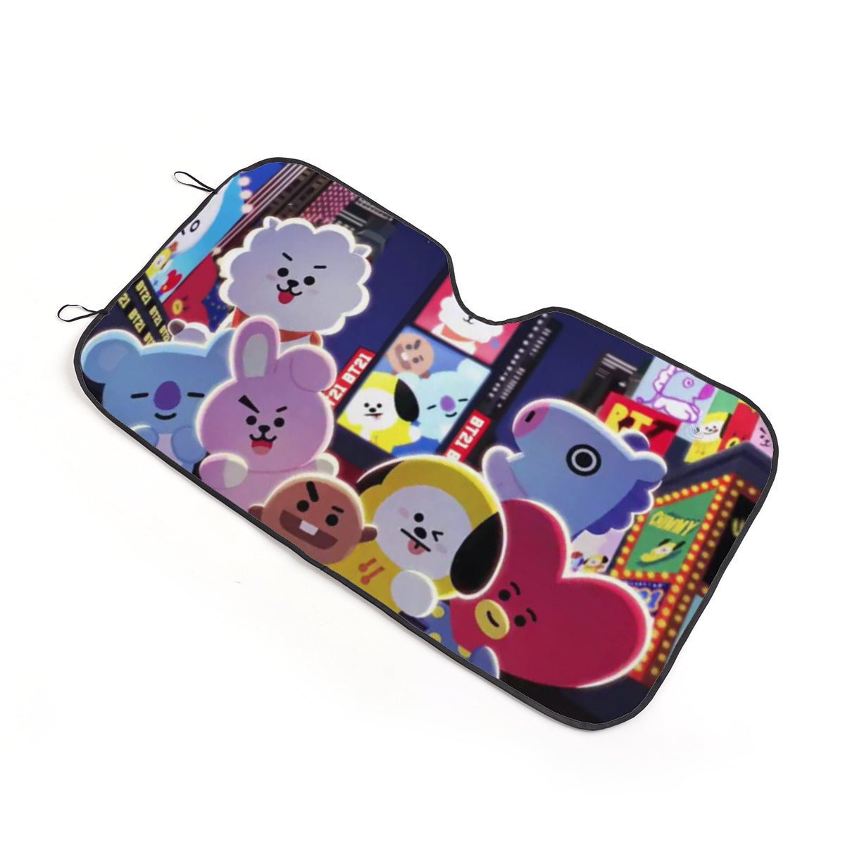 BTS BT21 Smiling Car Windshield Sun Shade - Car sun visor - Car sun blocker - Windshield heat shield - Auto sunshade - Beyond The Shoppe