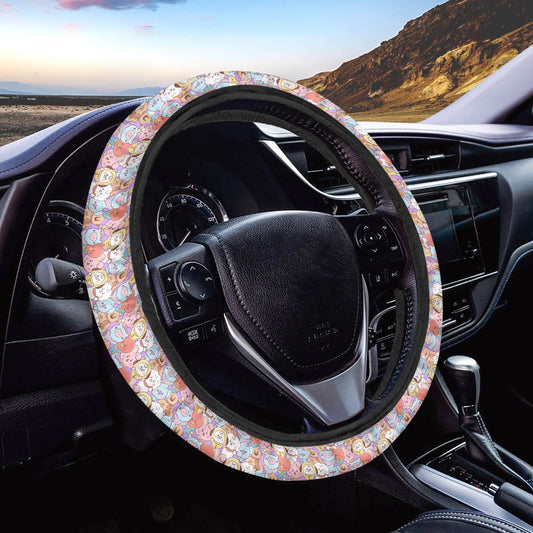 BTS BT21 Steering Wheel Cover - BT21 kawaii pattern - light purple - Great BTS car accessory - BTS gift - bts army - bts car accessories - Beyond The Shoppe