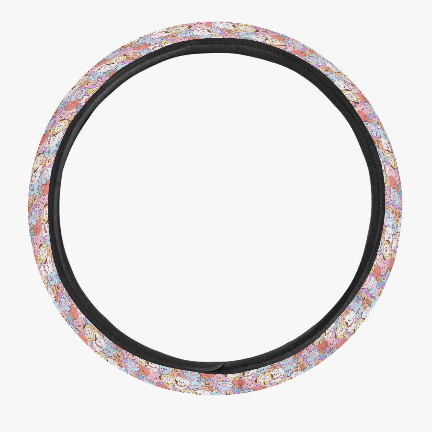 BTS BT21 Steering Wheel Cover - BT21 kawaii pattern - light purple - Great BTS car accessory - BTS gift - bts army - bts car accessories - Beyond The Shoppe