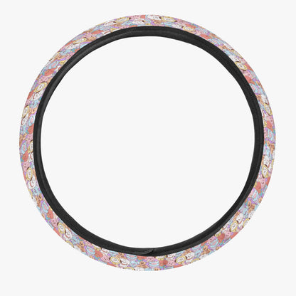 BTS BT21 Steering Wheel Cover - BT21 kawaii pattern - light purple - Great BTS car accessory - BTS gift - bts army - bts car accessories - Beyond The Shoppe