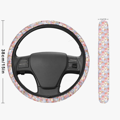 BTS BT21 Steering Wheel Cover - BT21 kawaii pattern - light purple - Great BTS car accessory - BTS gift - bts army - bts car accessories - Beyond The Shoppe