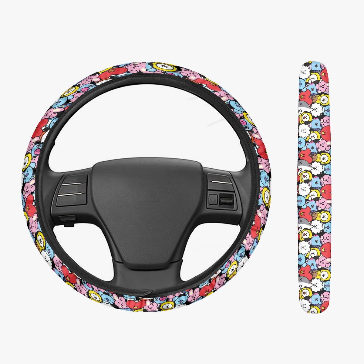 BTS BT21 Steering Wheel Cover - BT21 pattern - Great BTS car accessory - BTS gift - bts army - bts car accessories - Beyond The Shoppe