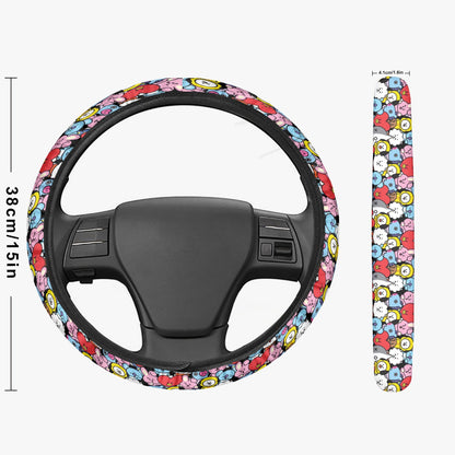BTS BT21 Steering Wheel Cover - BT21 pattern - Great BTS car accessory - BTS gift - bts army - bts car accessories - Beyond The Shoppe