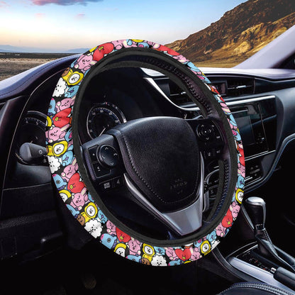 BTS BT21 Steering Wheel Cover - BT21 Purple pattern - Great BTS car accessory - BTS gift - bts army - bts car accessories - Beyond The Shoppe