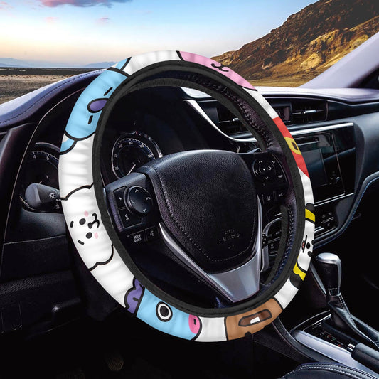 BTS BT21 Steering Wheel Cover - Great BTS car accessory - BTS gift - BT21 ARMY - BTS car accessories - Beyond The Shoppe