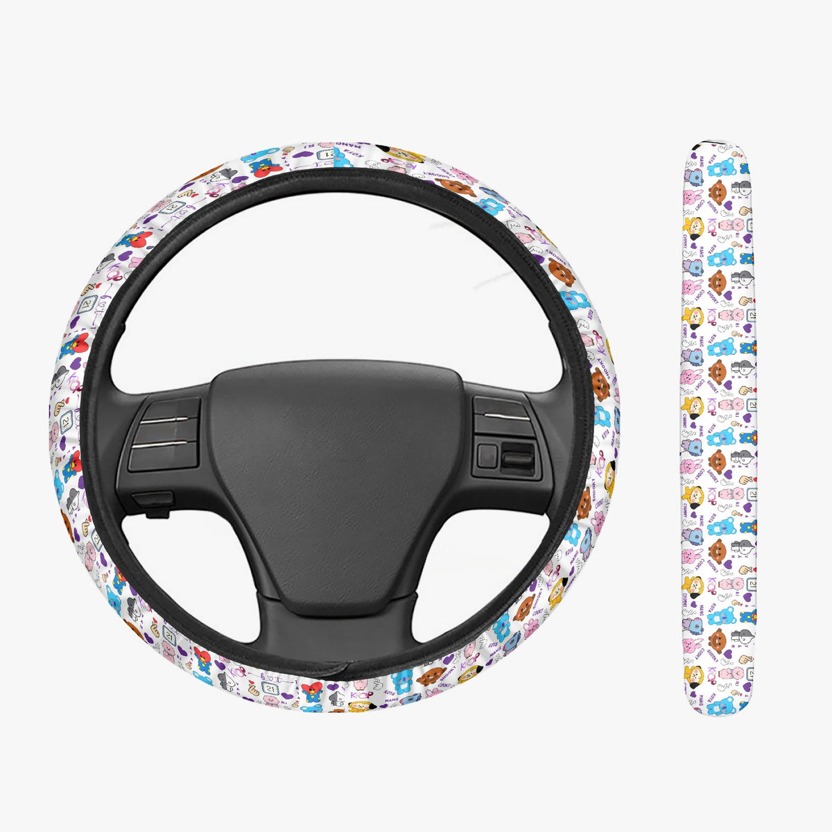 BTS BT21 Steering Wheel Cover - Great BTS car accessory - BTS gift - bts army - bts car accessories - Beyond The Shoppe