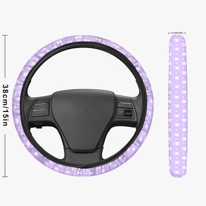 BTS BT21 Steering Wheel Cover Lilac & White - BTS logo - Great BTS car accessory - bst gift - bts army - bts car accessories - Beyond The Shoppe