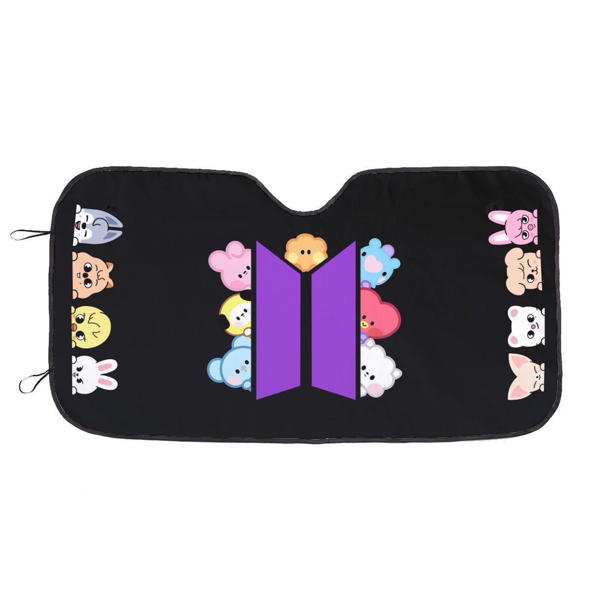 BTS BT21 & Stray Kids Duo Combo Custom Car Sun Shade - Windshield Cover - Sun Cover - Gift for kpop Fan - Beyond The Shoppe