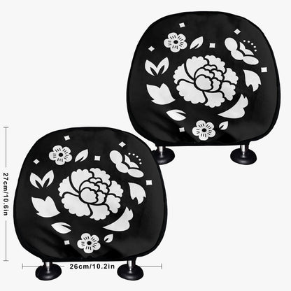 BTS BT21 Suga Agust D Lotus Flower Car headrest covers - BTS car accessories - 2 pieces - Beyond The Shoppe