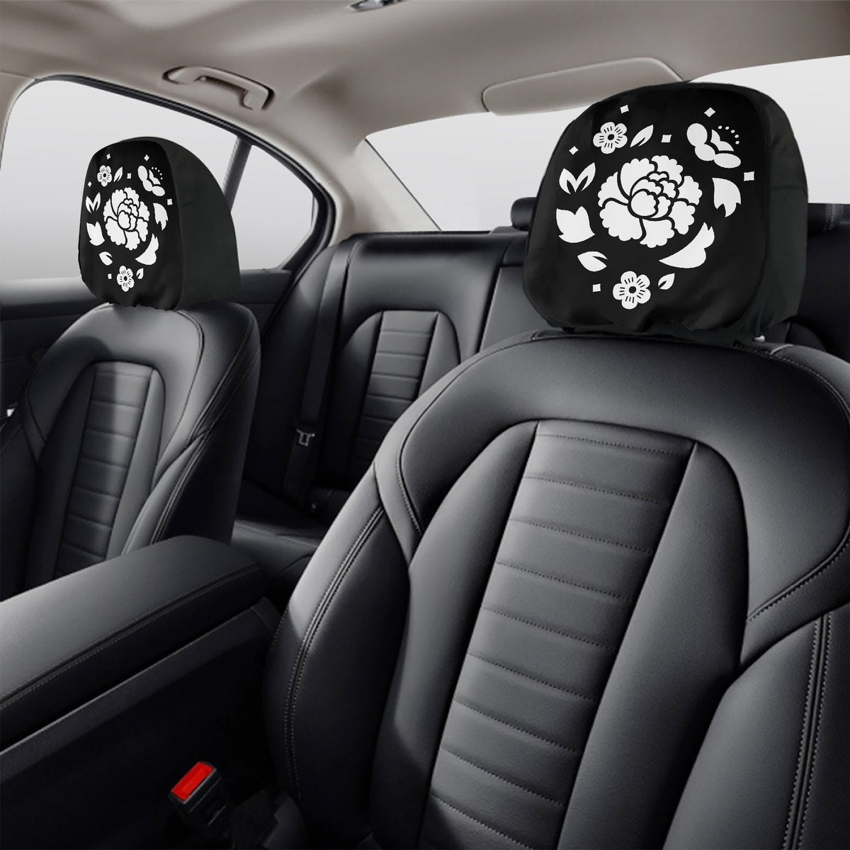BTS BT21 Suga Agust D Lotus Flower Car headrest covers - BTS car accessories - 2 pieces - Beyond The Shoppe