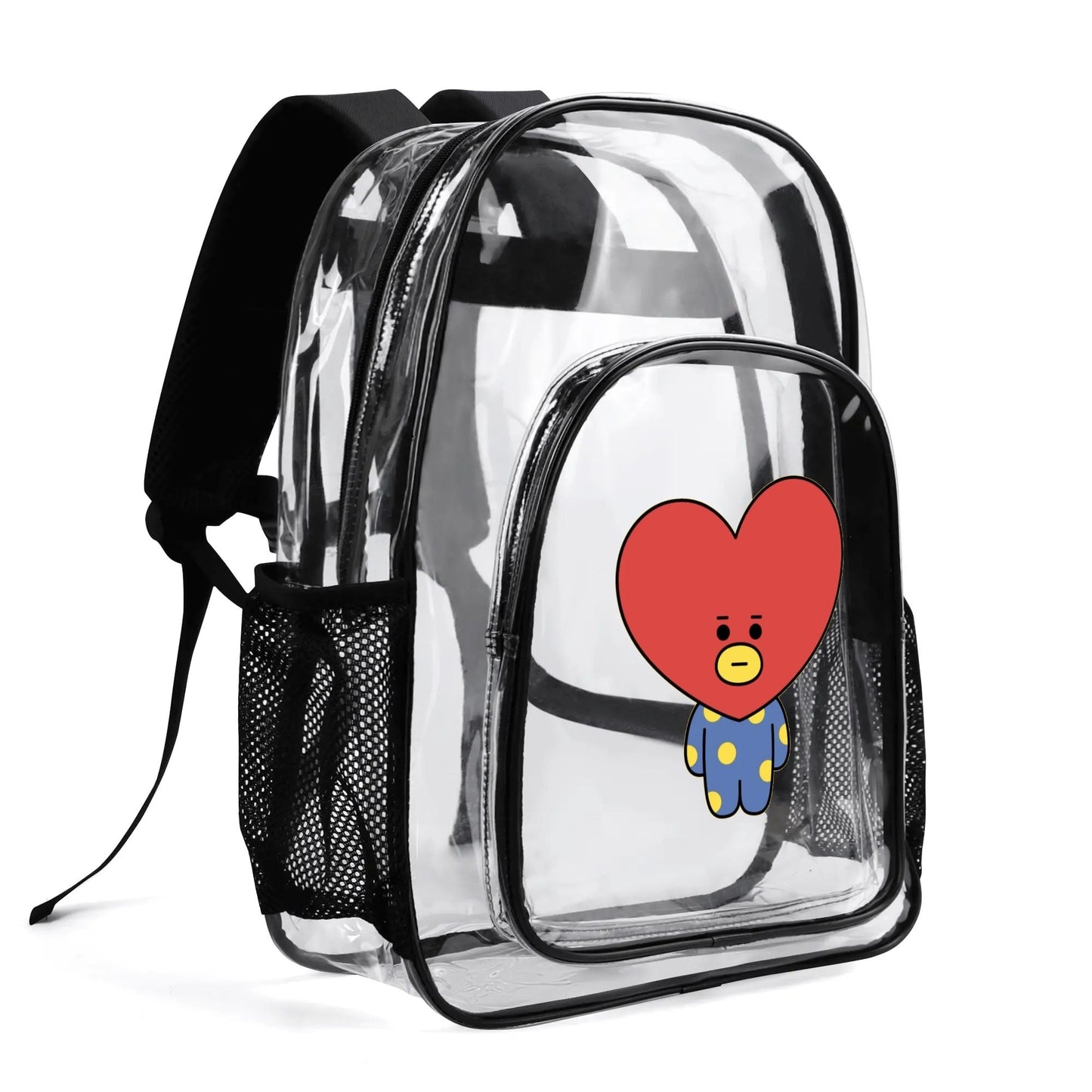 BTS BT21 Tata Clear Backpack 17 Inch PVC Transparent Bookbag - Beyond The Shoppe