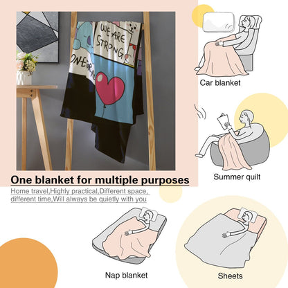 BTS BT21 The Team Boxes Flannel Breathable Blanket 4 Sizes! Blanket Throw - Beyond The Shoppe