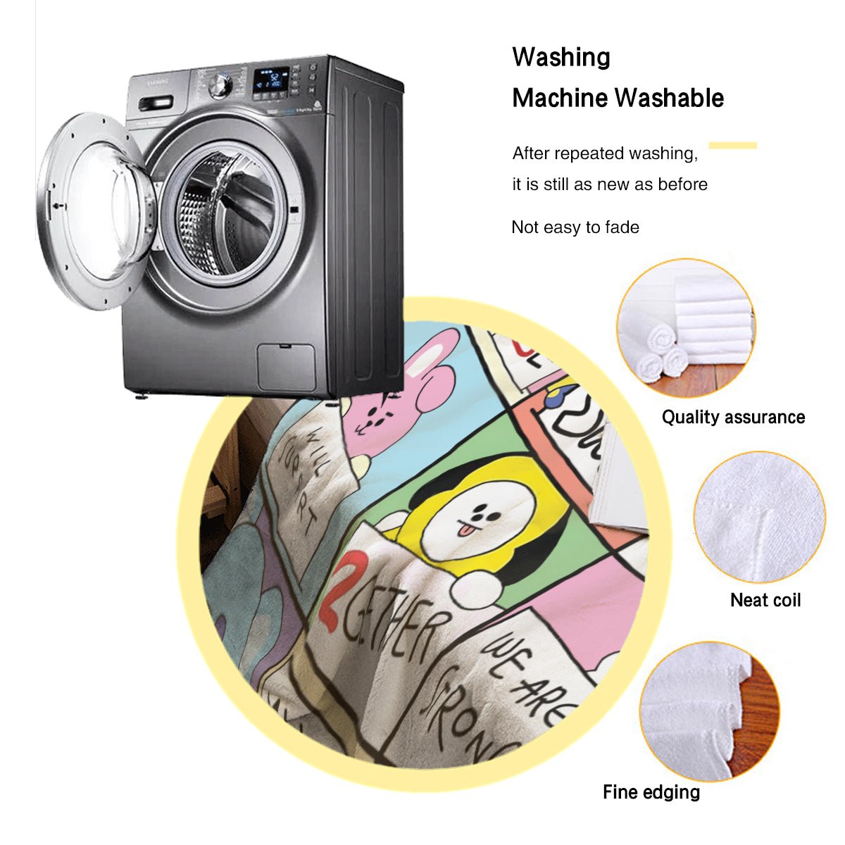 BTS BT21 The Team Boxes Flannel Breathable Blanket 4 Sizes! Blanket Throw - Beyond The Shoppe