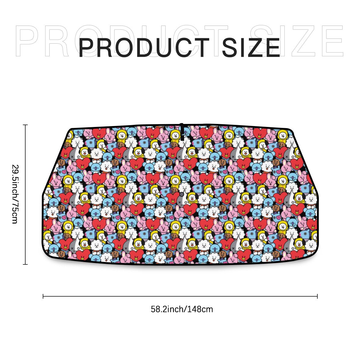 BTS BT21 Themed Sun Shade Parasol Style - Windshield Cover - KPop Themed - Great gift! Car Window Shield - Windshield Protector - Beyond The Shoppe