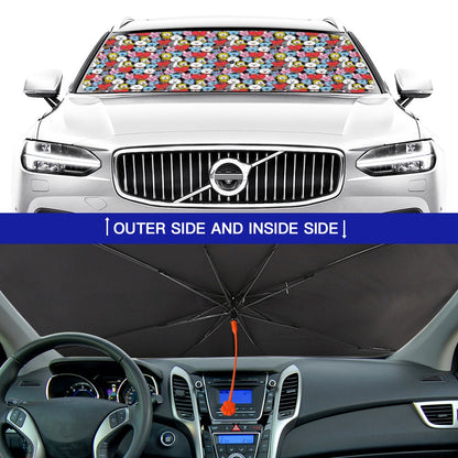 BTS BT21 Themed Sun Shade Parasol Style - Windshield Cover - KPop Themed - Great gift! Car Window Shield - Windshield Protector - Beyond The Shoppe