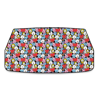 BTS BT21 Themed Sun Shade Parasol Style - Windshield Cover - KPop Themed - Great gift! Car Window Shield - Windshield Protector - Beyond The Shoppe