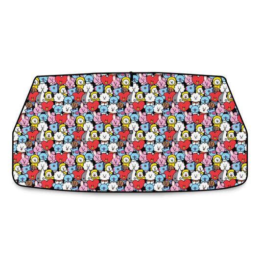 BTS BT21 Themed Sun Shade Parasol Style - Windshield Cover - KPop Themed - Great gift! Car Window Shield - Windshield Protector - Beyond The Shoppe