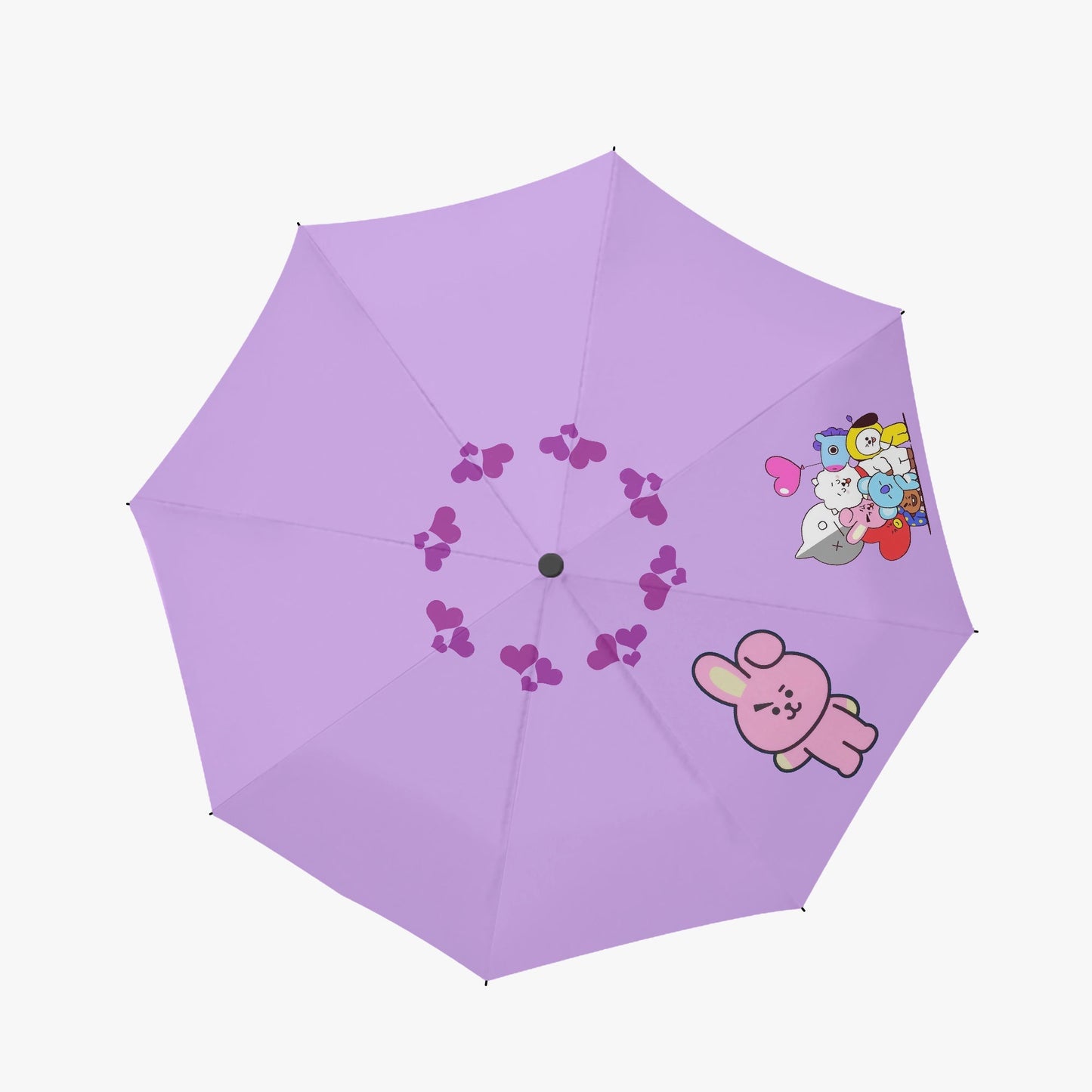 BTS BT21 Umbrella - Custom design featuring Cooky! Automatic opening umbrella - Bts rainy weather, BTS protection from weather - Beyond The Shoppe
