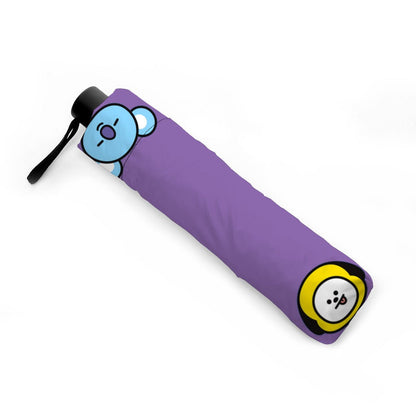 BTS BT21 Umbrella - Pink or Purple! Automatic opening umbrella - Bts rainy weather, BTS protection from weather - Beyond The Shoppe