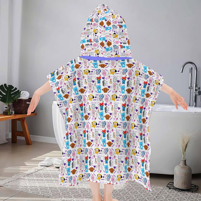 BTS BT21 Unisex Childrens Hooded Bath & Pool Beach Towel - Great for bath time too! - Beyond The Shoppe