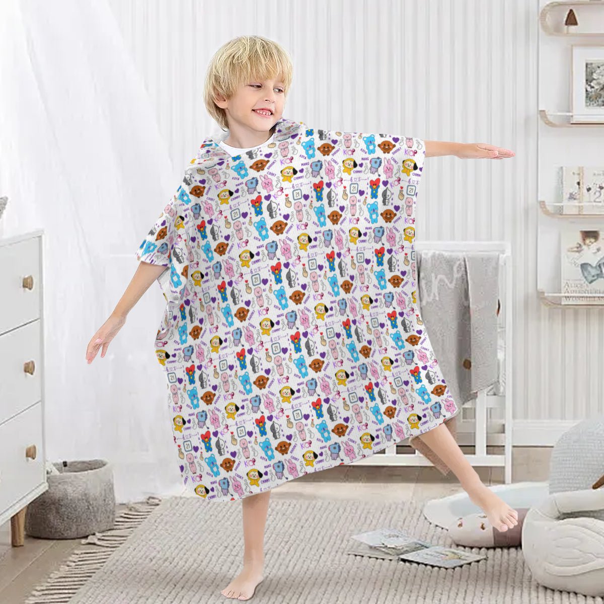 BTS BT21 Unisex Childrens Hooded Bath & Pool Beach Towel - Great for bath time too! - Beyond The Shoppe