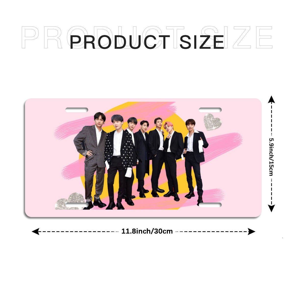 BTS Bt21 Vanity Plate - BTS Permission to dance License Plate Frame - BTS Army Bangtan car accessories - bts vanity plate - vanity plate - Beyond The Shoppe