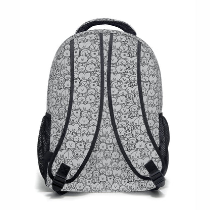 BTS BT21 with Black and Grey pattern Backpack Bookbag - Great for school and more! - Beyond The Shoppe