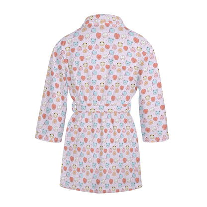BTS BT21 Women's Short Robe with 2 front pockets with all - over printed design - Beyond The Shoppe