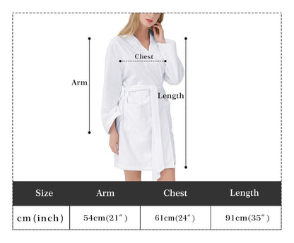 BTS BT21 Women's Short Robe with 2 front pockets with all - over printed design - Beyond The Shoppe