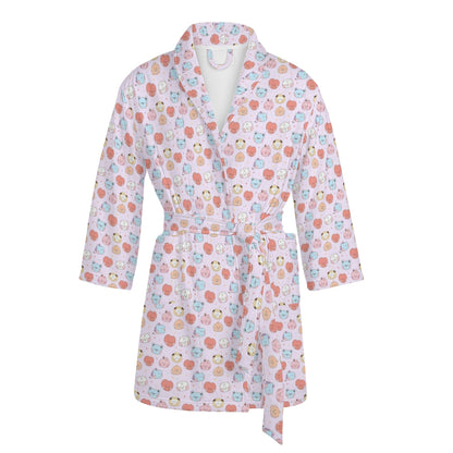 BTS BT21 Women's Short Robe with 2 front pockets with all - over printed design - Beyond The Shoppe