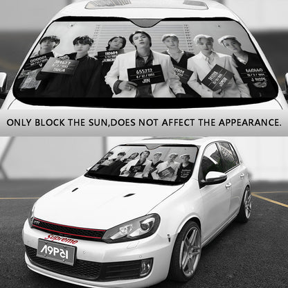 BTS Butter Photo Shoot Sun Shade - Windshield Cover - KPop Themed - Great gift! Car Window Shield - Windshield Protector - Beyond The Shoppe