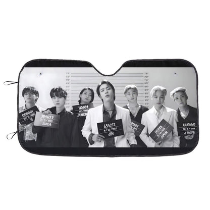 BTS Butter Photo Shoot Sun Shade - Windshield Cover - KPop Themed - Great gift! Car Window Shield - Windshield Protector - Beyond The Shoppe