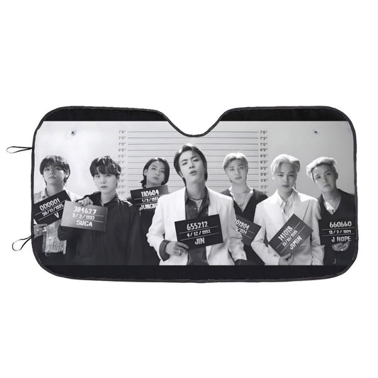 BTS Butter Photo Shoot Sun Shade - Windshield Cover - KPop Themed - Great gift! Car Window Shield - Windshield Protector - Beyond The Shoppe