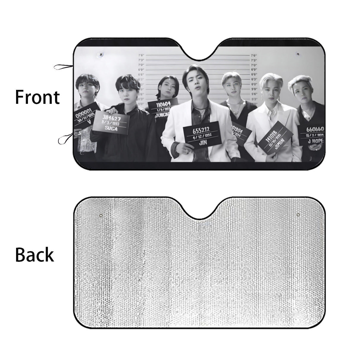 BTS Butter Photo Shoot Sun Shade - Windshield Cover - KPop Themed - Great gift! Car Window Shield - Windshield Protector - Beyond The Shoppe