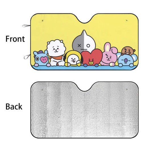 BTS Car Sun Shade - BT21 Car Windshield Sun Shade - Gift for Bangtan Fan, Army Car Sunshade BTS - K - Pop Inspired Car Accessories - KPOP - Beyond The Shoppe